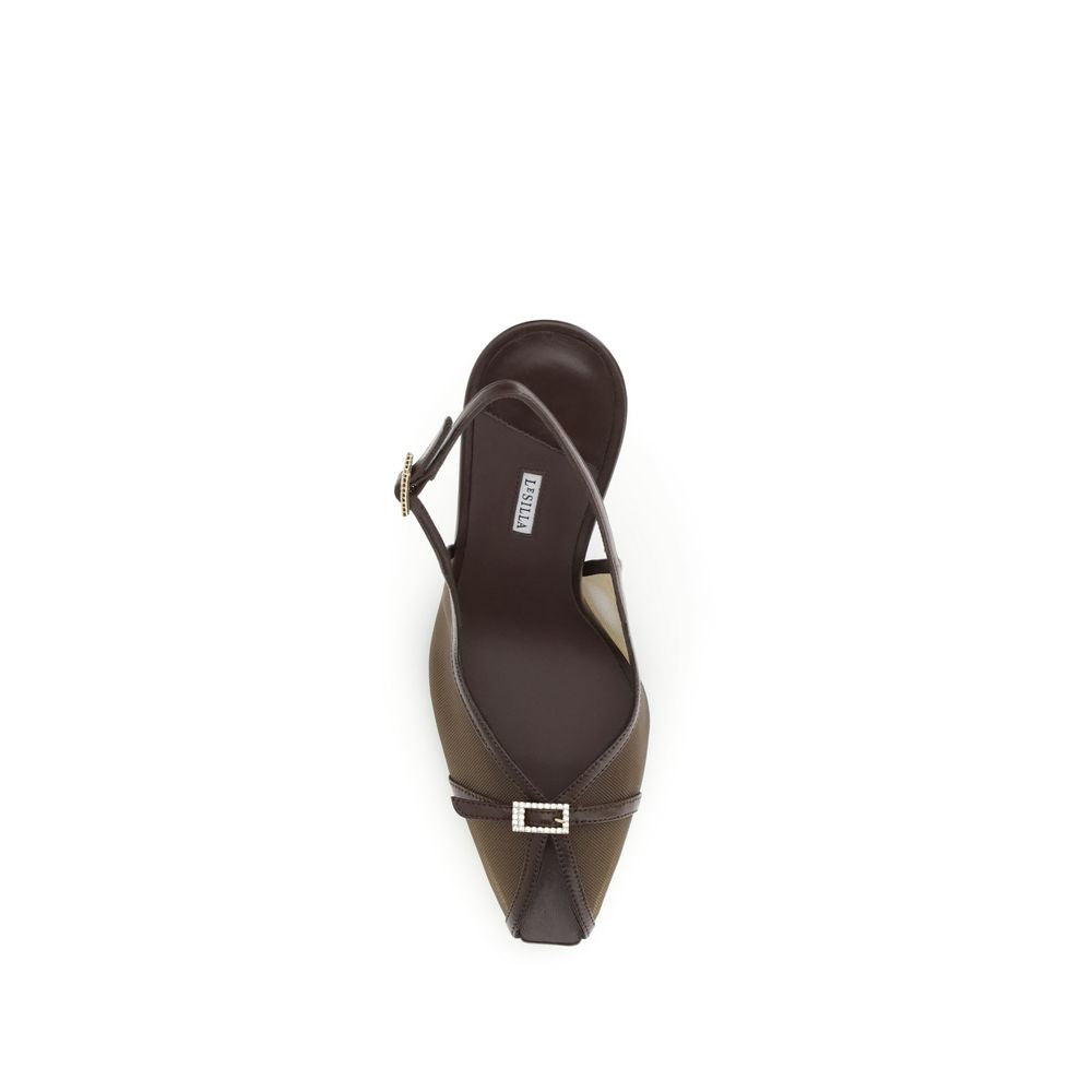 LE SILLA Brown Calf Leather Bos Taurus Platform Pumps