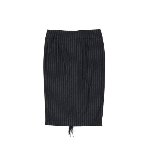 Brunello Cucinelli Gray Virgin Wool Long Skirt