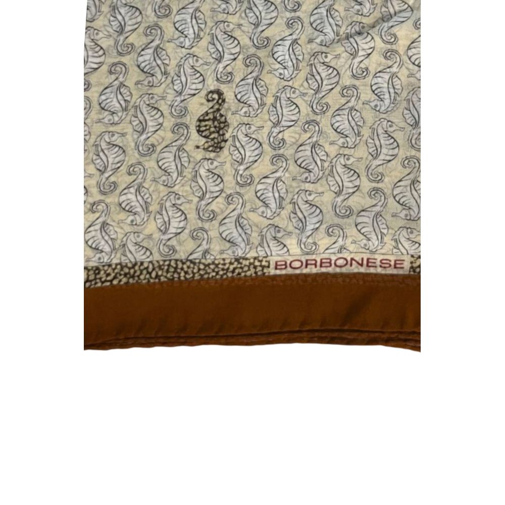 Borbonese Brown Silk Women Scarf