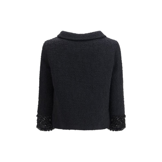 Valentino Black Wool Biker Jacket