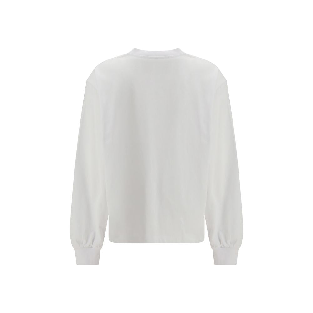 Ganni White Cotton Long Sleeve T-Shirt
