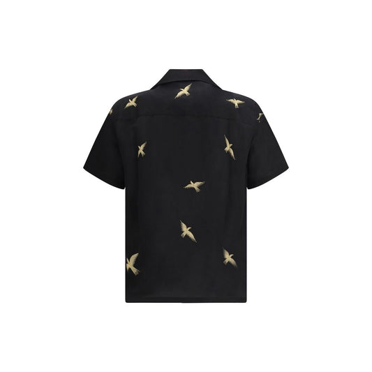 Baziszt Black Cotton Shortsleeve Shirt