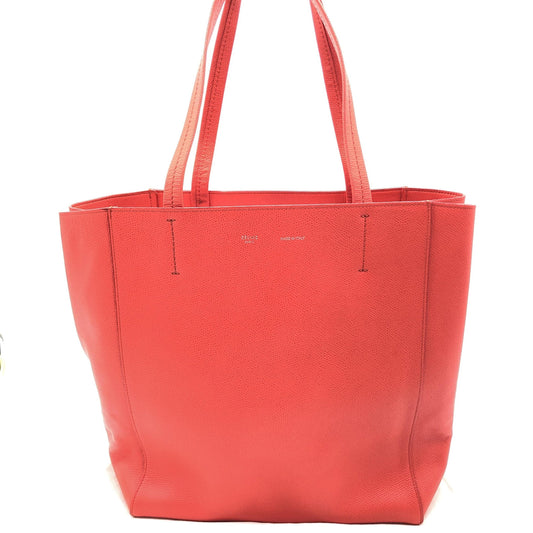 Celine Cabas Phantom Red Pebbled Leather Tote Bag