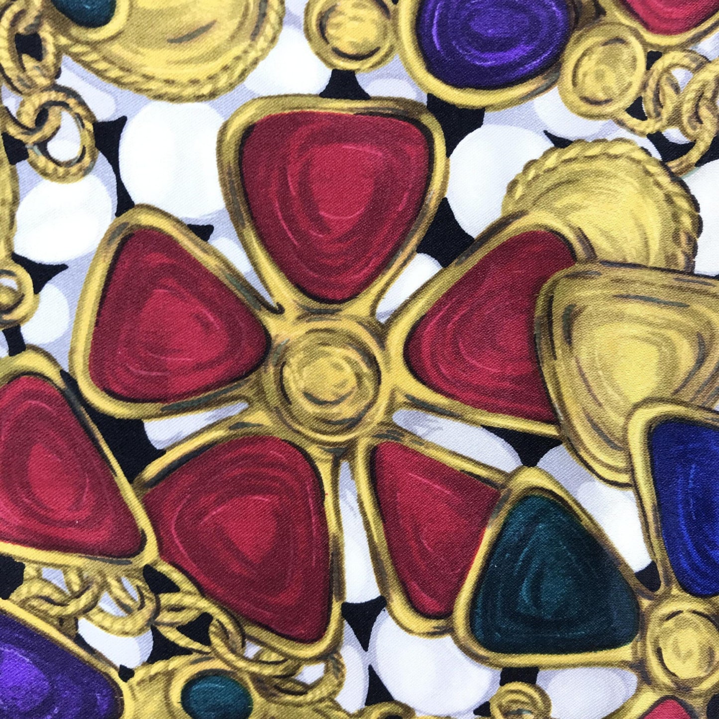 Chanel Silk Scarf With Vibrant Jewelry Print