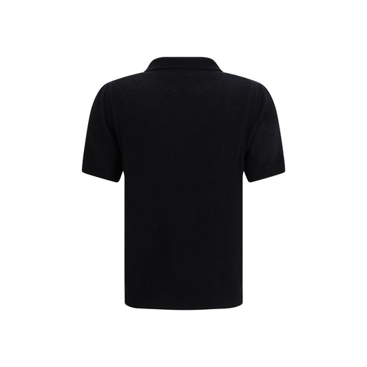 Allude Black Cashmere Polo Shirt