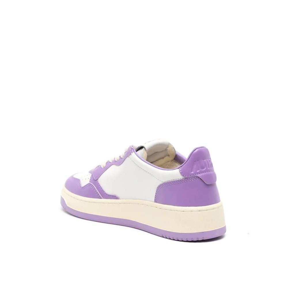 Autry Purple Leather Low Top Sneakers