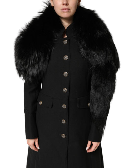 Dolce & Gabbana – Halswärmer-Winterschal aus schwarzem Fuchspelz