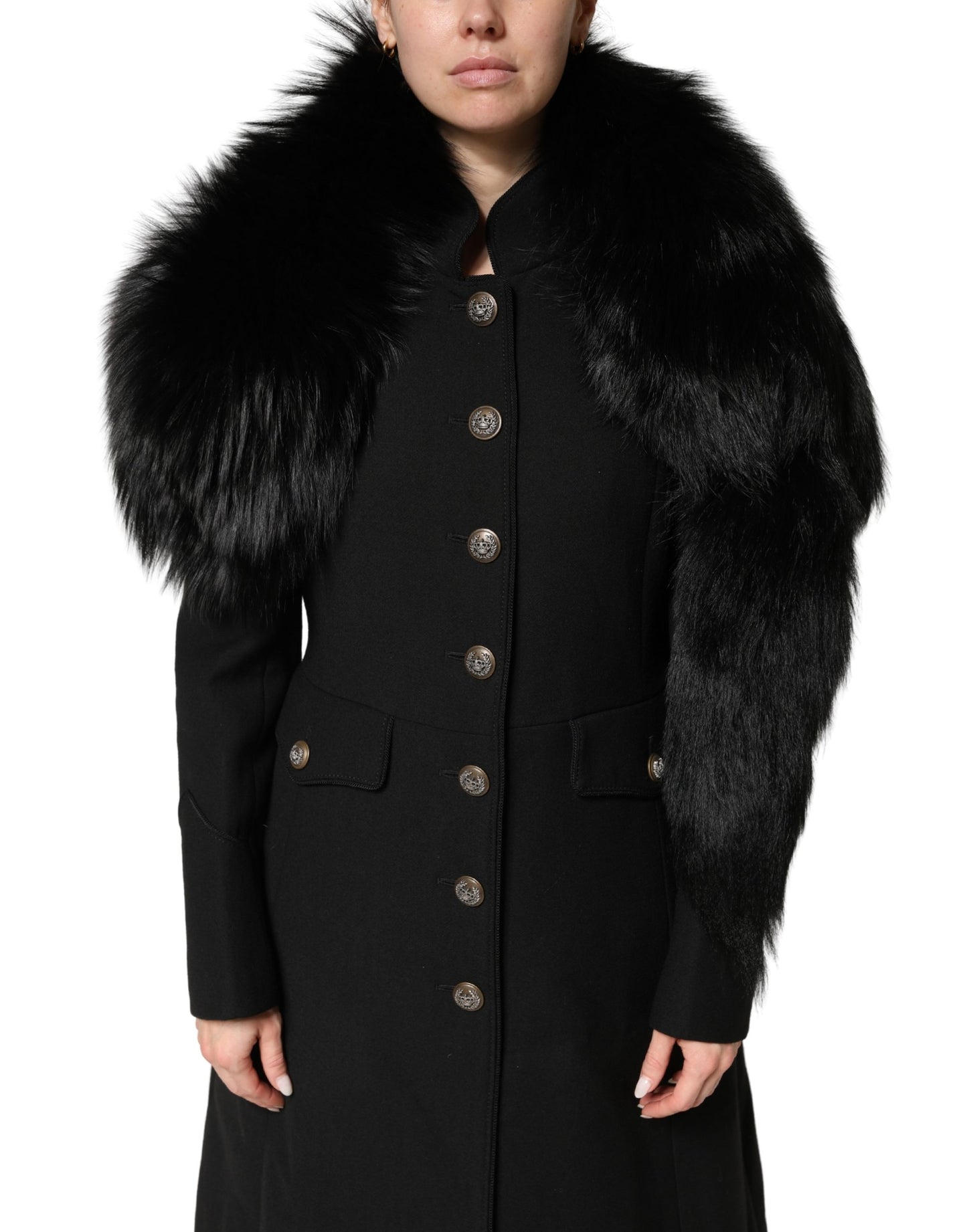 Dolce & Gabbana – Halswärmer-Winterschal aus schwarzem Fuchspelz