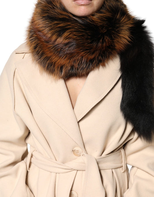 Dolce & Gabbana Brauner Rotfuchspelz-Halswärmer-Winterschal