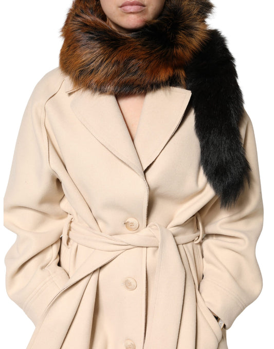 Dolce & Gabbana Brauner Rotfuchspelz-Halswärmer-Winterschal