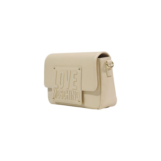 Love Moschino Handtasche aus cremefarbenem Polyethylen