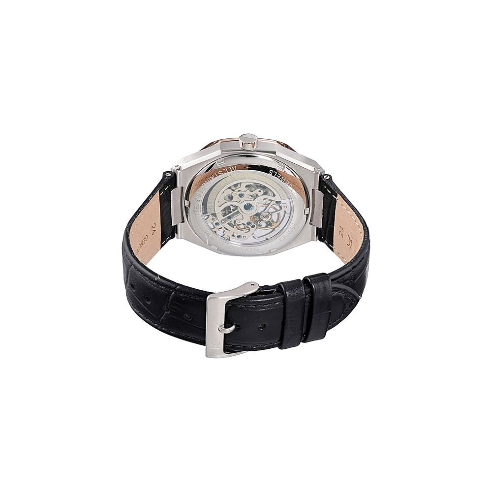 Pierre Cardin Black Leather Dress Watch