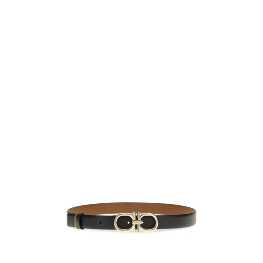 Ferragamo Black Calf Leather Bos Taurus Regular Belt