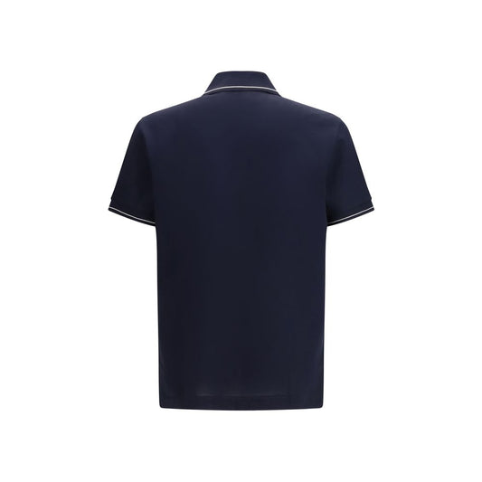 Ferragamo Blue Cotton Polo Shirt