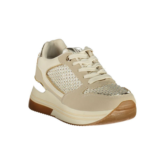 Laura Biagiotti Beige Polyurethane Women Sneaker