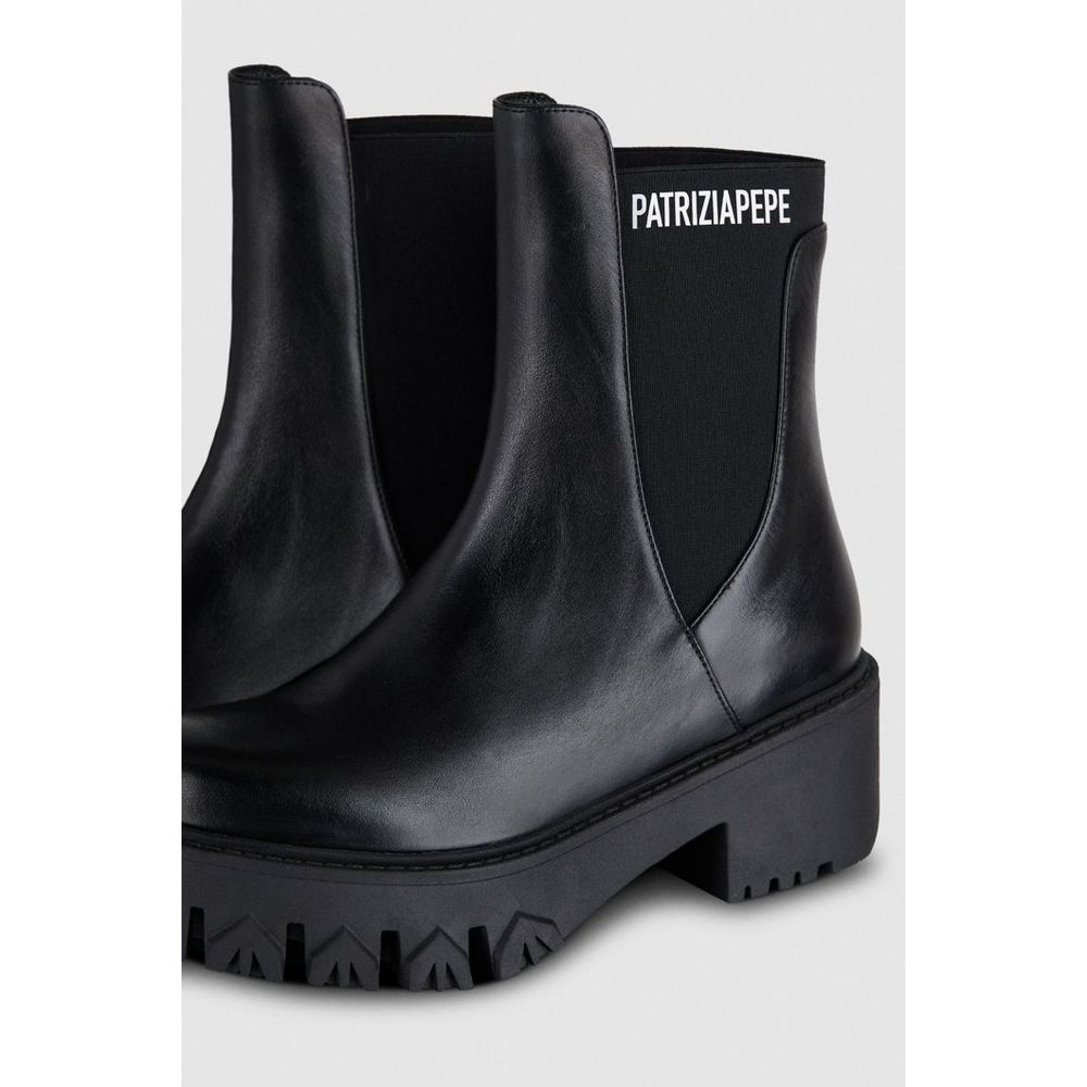 Patrizia Pepe Black Calfskin Ankle Boots