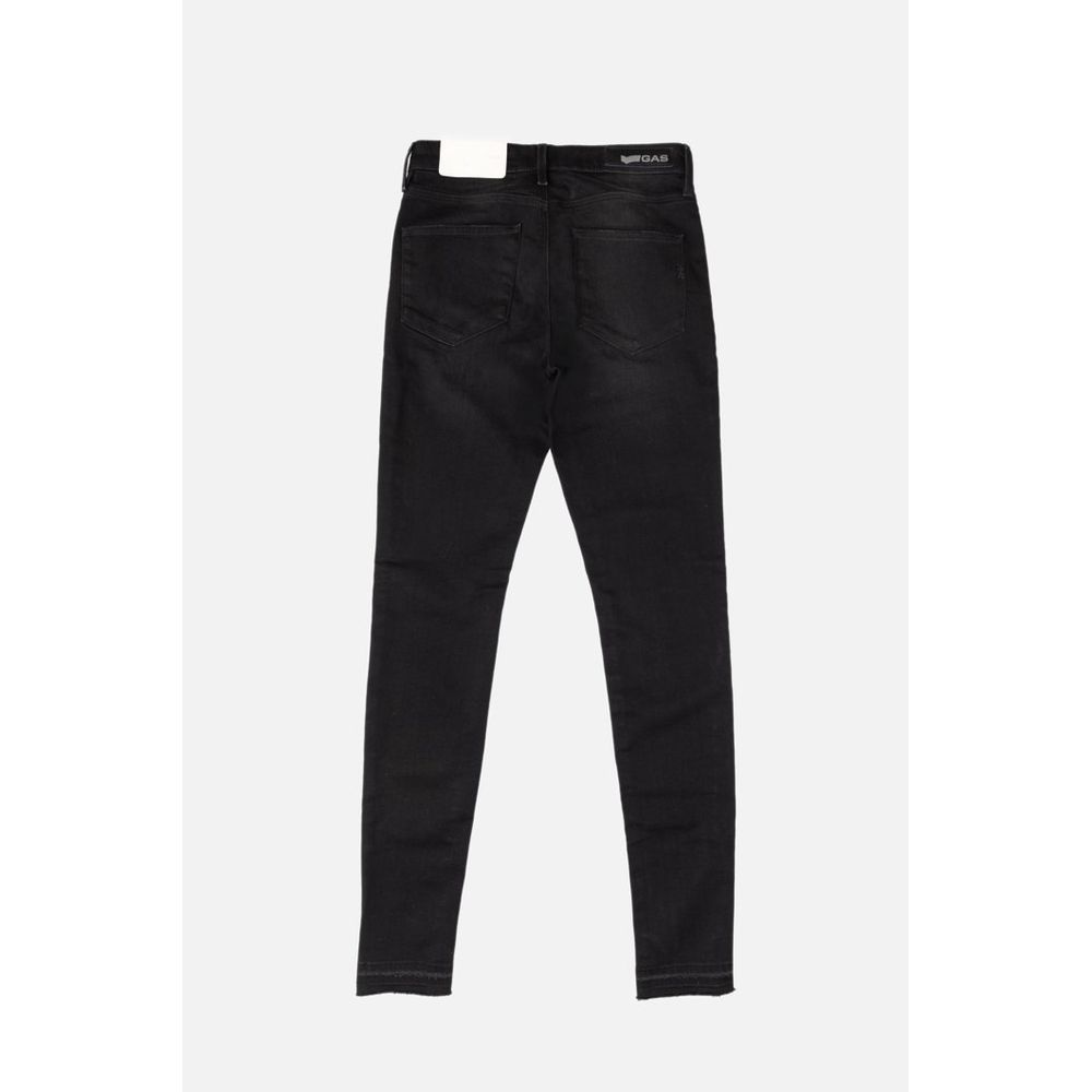 Gas Black Cotton Skinny Jeans