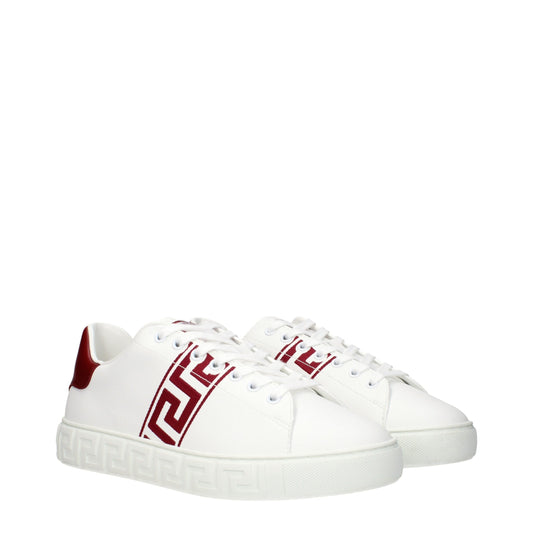 Versace White Leather Low Top Sneakers