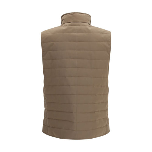 Brunello Cucinelli Beige Polyester Sleeveless Jacket