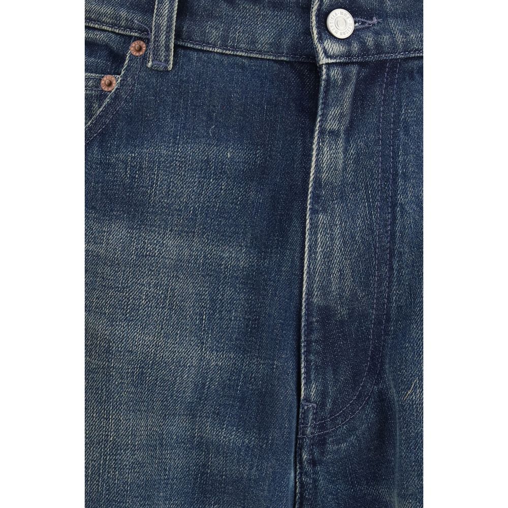MM6 Blaue Baumwoll-Jeans mit geradem Bein