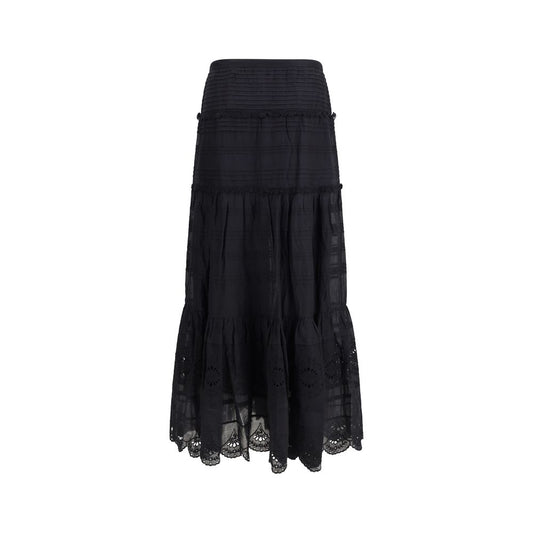 Marant Etoile Black Viscose Long Skirt