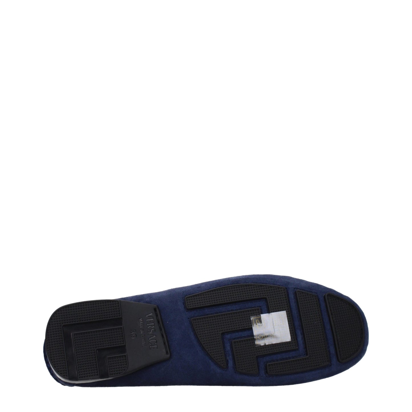 Versace Blue Leather Slip-On Loafers