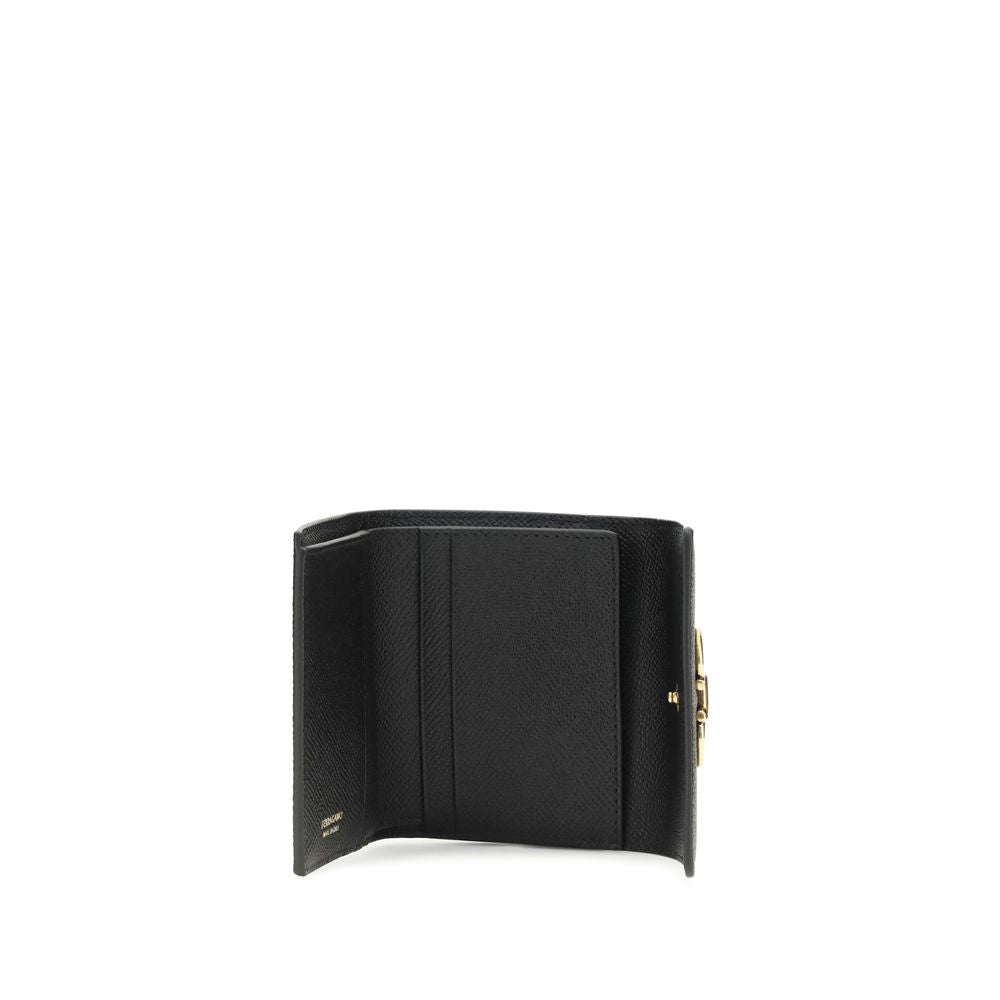 Ferragamo Black Calf Leather Bos Taurus Wallet