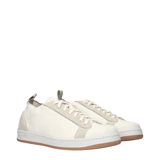 Eleventy White Fabric Low Top Sneakers