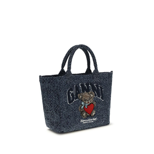 Ganni Blue Cotton Shoulder Bag