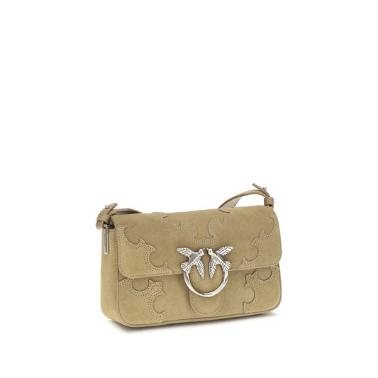 PINKO Beige Calf Leather Bos Taurus Shoulder Bag