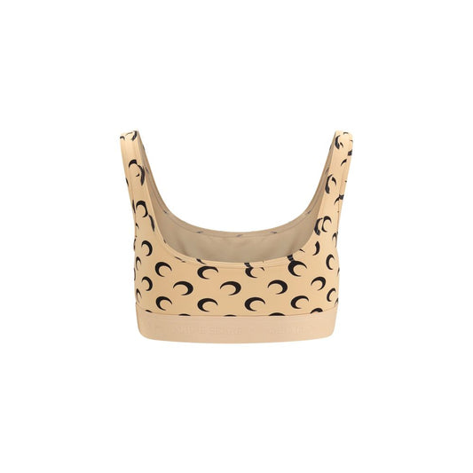Marine Serre Beige Polyamide Sport Bra
