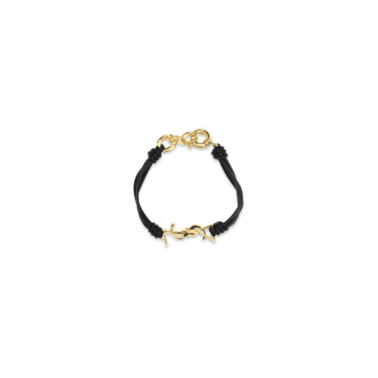 Saint Laurent Black Calf Leather Bos Taurus Bracelet