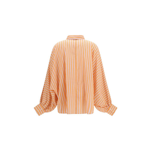 SOSUE Orange Cotton Pattern Shirt