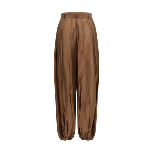 The Latest Brown Polyester Casual Pants