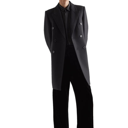 Saint Laurent Black Wool Coat