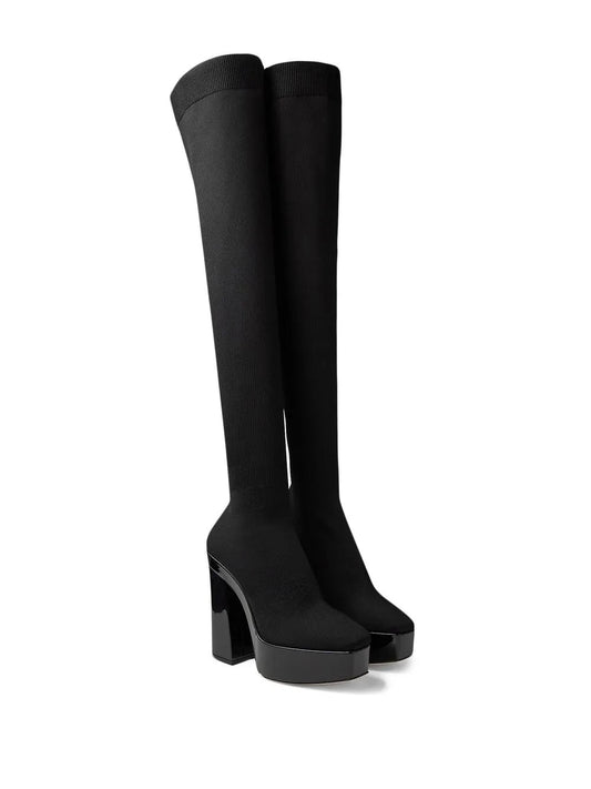 Jimmy Choo Black Fabric Over The Knee