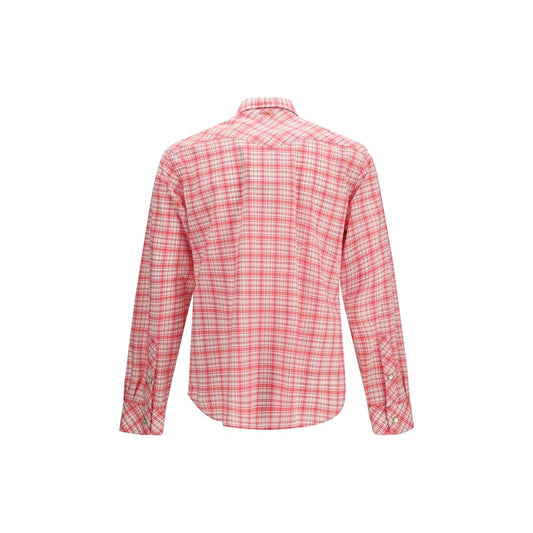 Versace Red Cotton Pattern Shirt