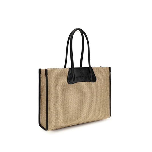 Vivienne Westwood Beige Bast-Umhängetasche