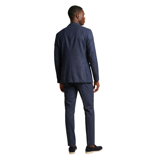 Mulish Blue Polyester Two-Piece Suit