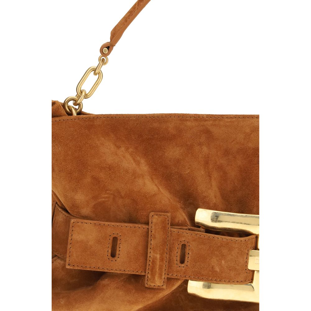 Balmain Brown Calf Leather Bos Taurus Handbag