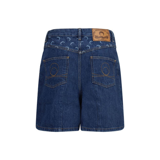 Marine Serre Blue Cotton Bermuda Shorts