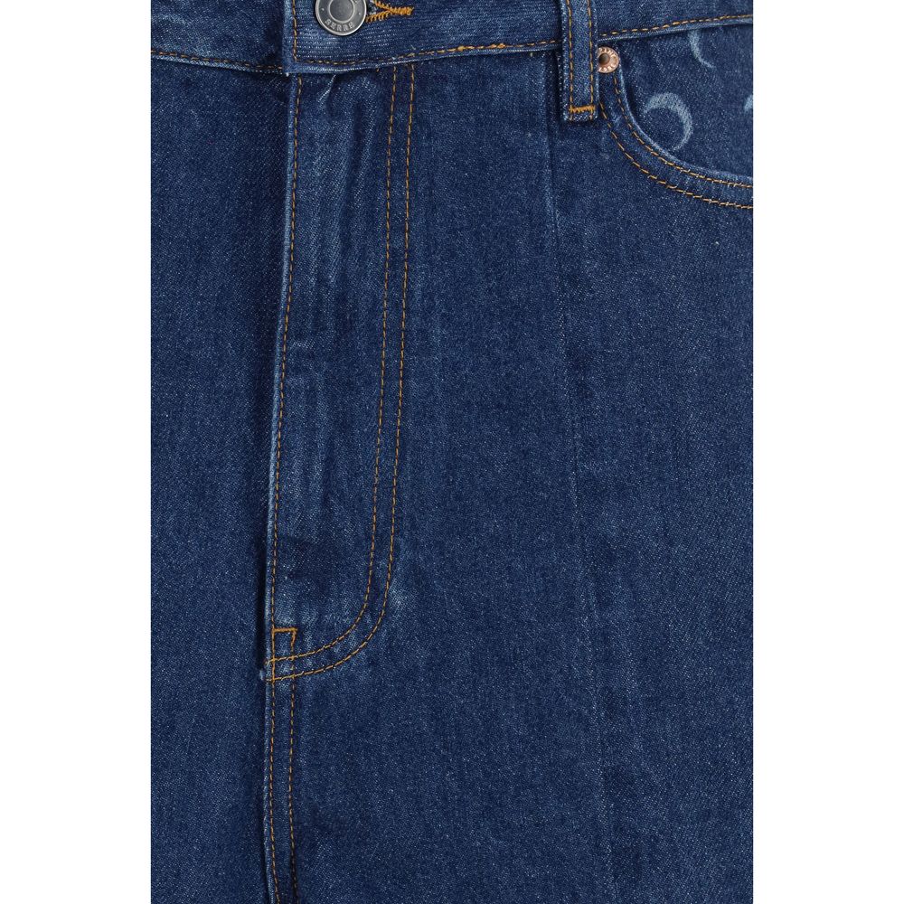 Marine Serre Bermuda-Shorts aus blauer Baumwolle