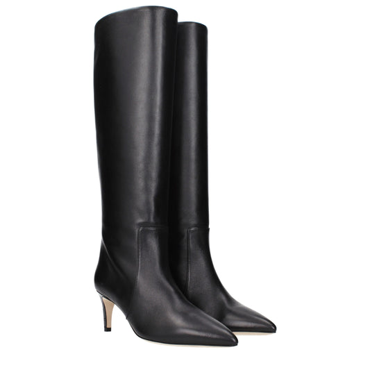 Paris Texas Black Leather Ankle Boots