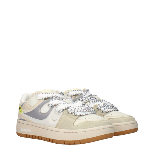 Barrow Beige Leather Low Top Sneakers