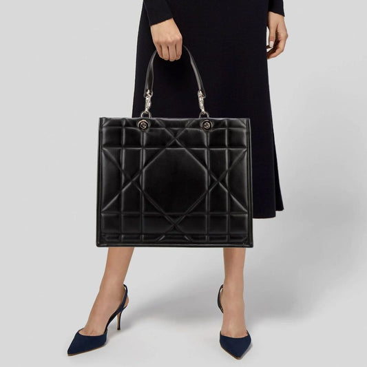 Dior Tote Bag aus schwarzem Leder