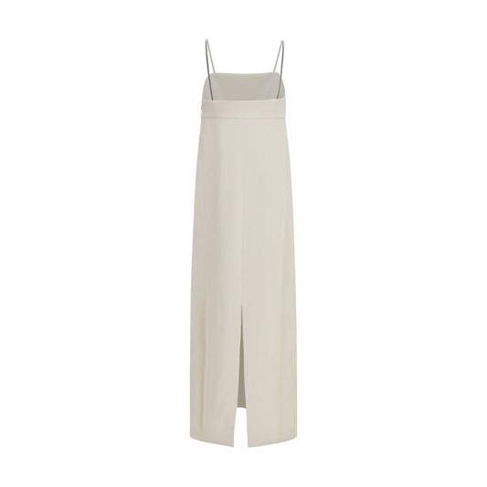 Brunello Cucinelli White Acetate Casual Dress