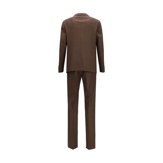 Tagliatore Brown Wool Oves Aries Two-Piece Suit
