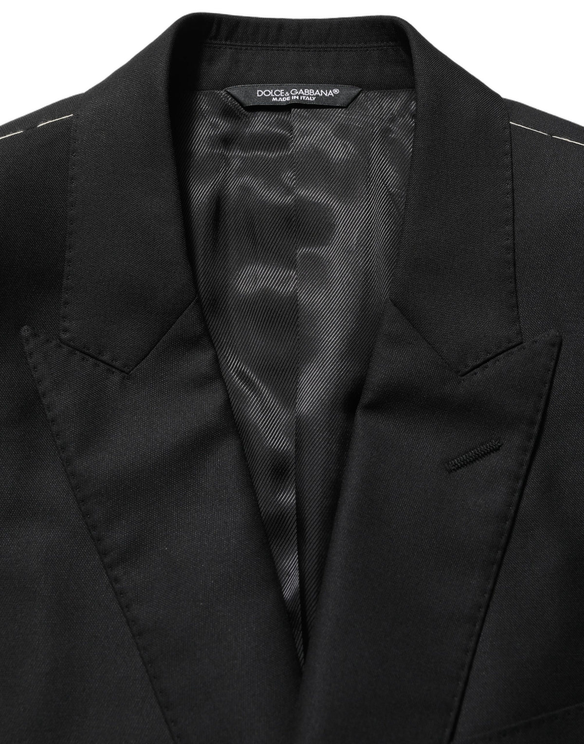 Dolce & Gabbana Schwarzer Blazer aus Wolle mit einfacher Knopfleiste
