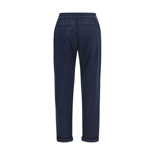 Brunello Cucinelli Blue Polyamide Casual Pants