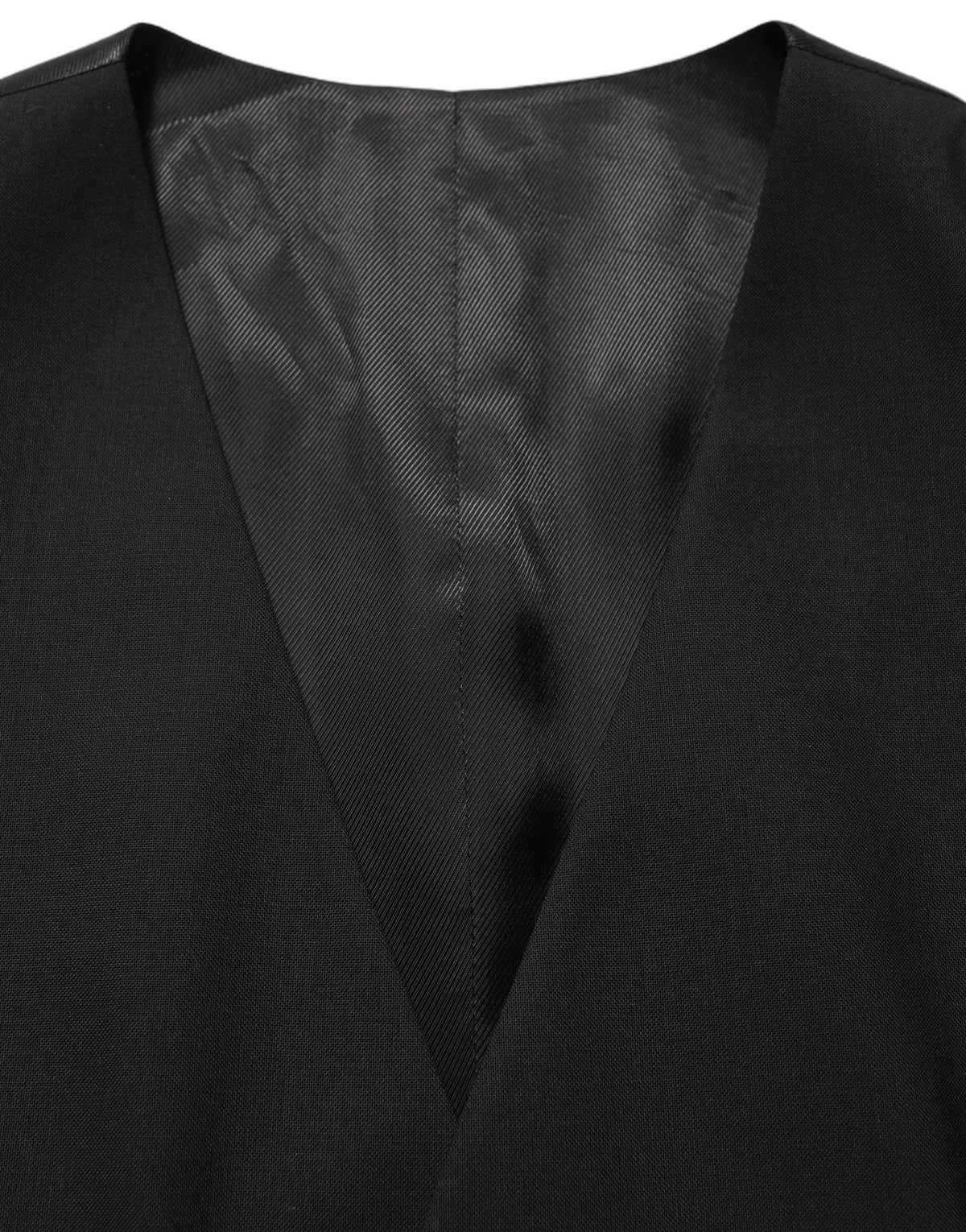 Dolce & Gabbana Schwarze Einreihige Weste Aus Wolle